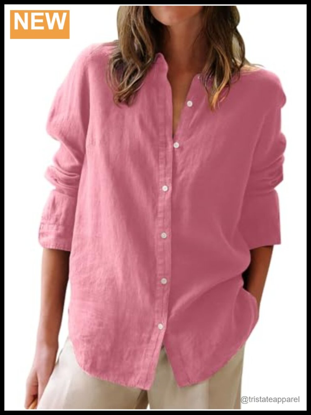 100% Cotton Women's Oxford Button Down Long Sleeve Blouse Work Casual Shirt